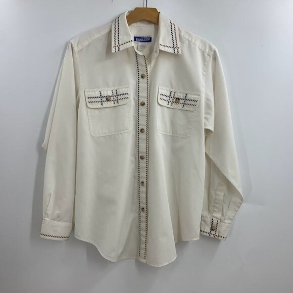 Pendelton Women's Vintage Western Cowboy Embroidered Long Sleeve Button Up SZ 6 - Picture 1 of 11